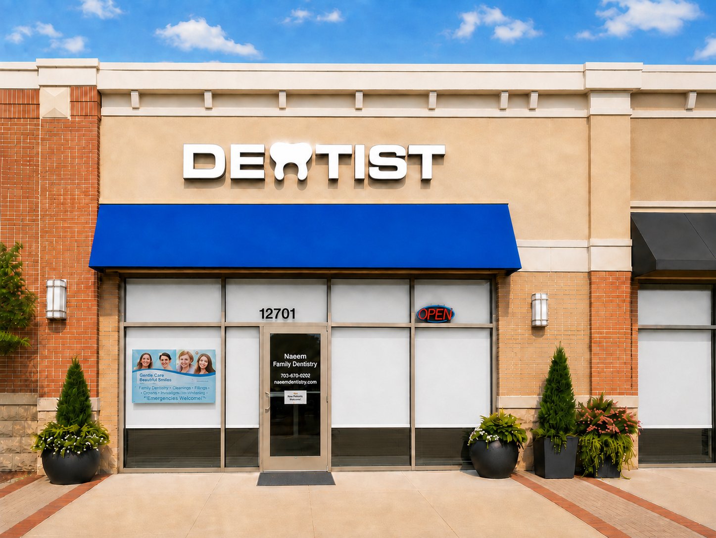 Naeem Family Dentistry Manassas office exterior on Galveston Court