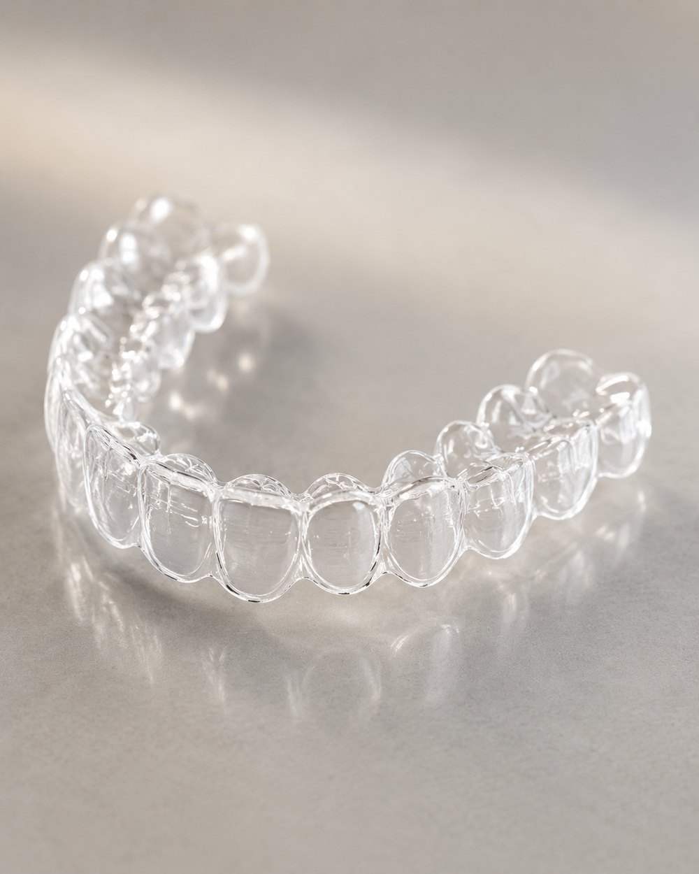 A clear orthodontic aligner tray